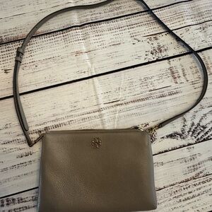 Tory Burch Taupe Leather Crossbody Bag